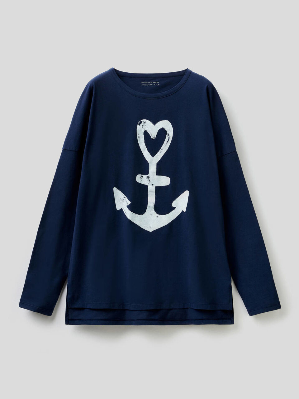 Sweater in warm cotton with print image number 1
