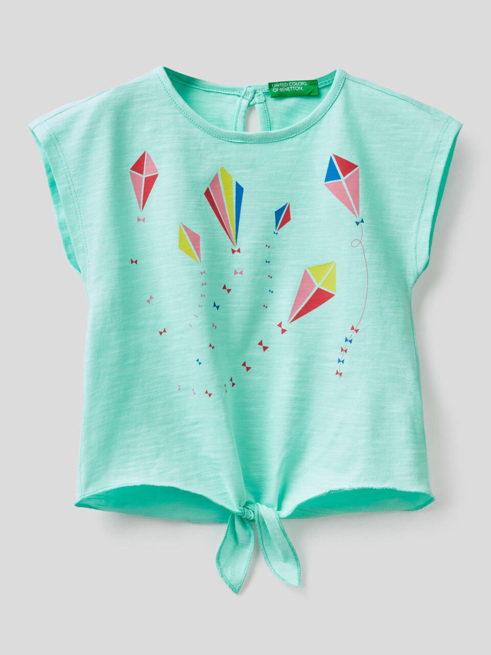T-shirt in 100% cotton with bow at the bottom image number 1