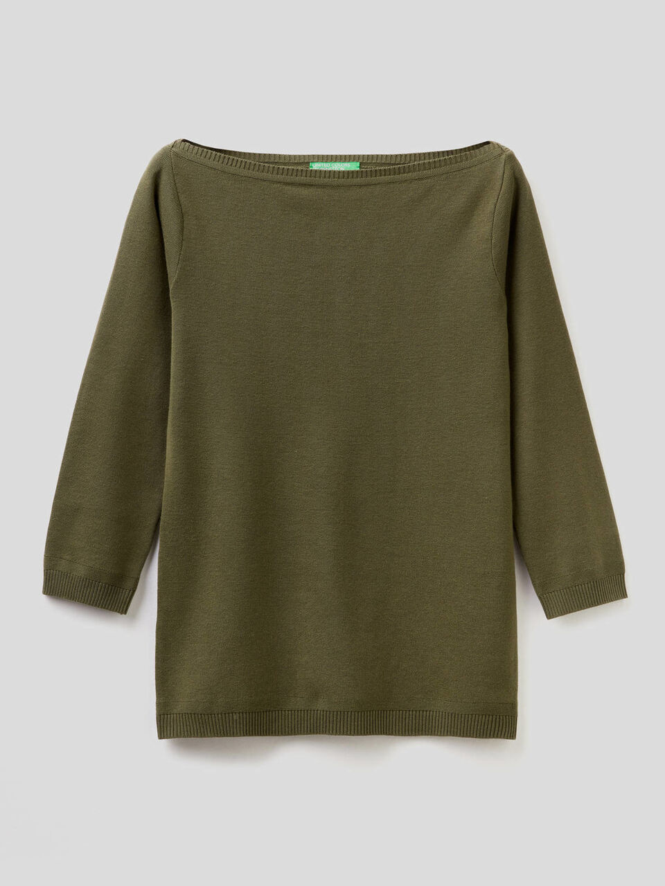 100% cotton boat neck sweater image number 1
