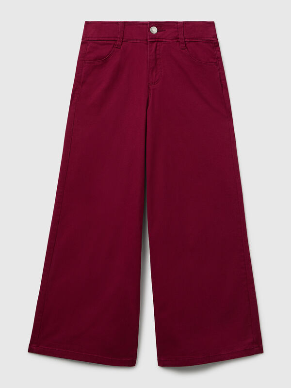 Wide trousers in stretch cotton Junior Girl