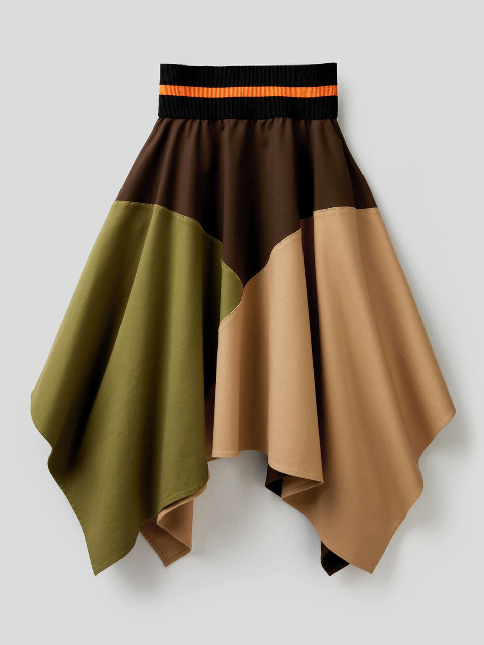 Uneven color block skirt image number 1