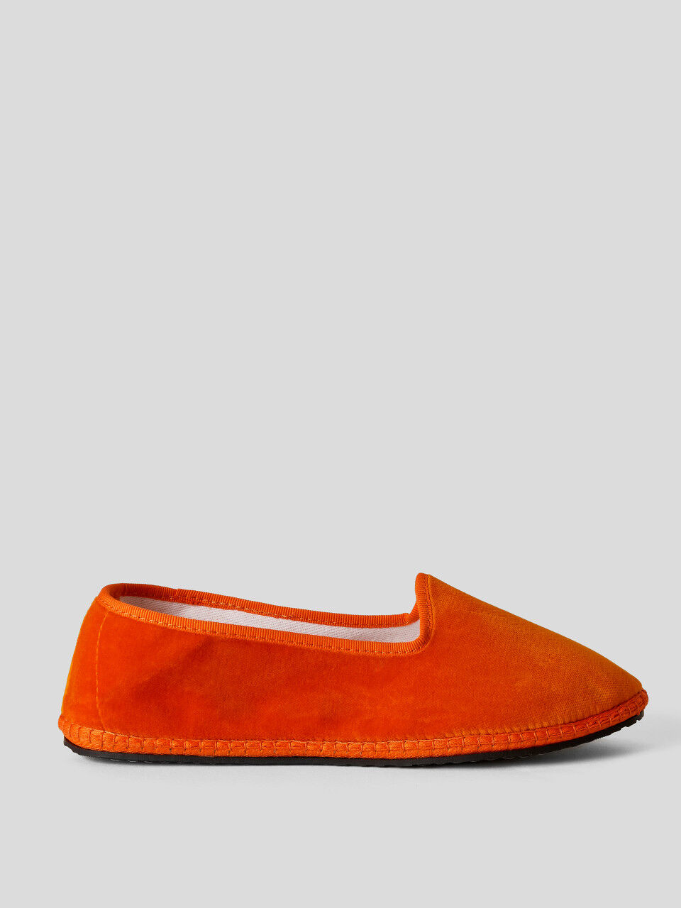 Orange velvet Friulane slippers
