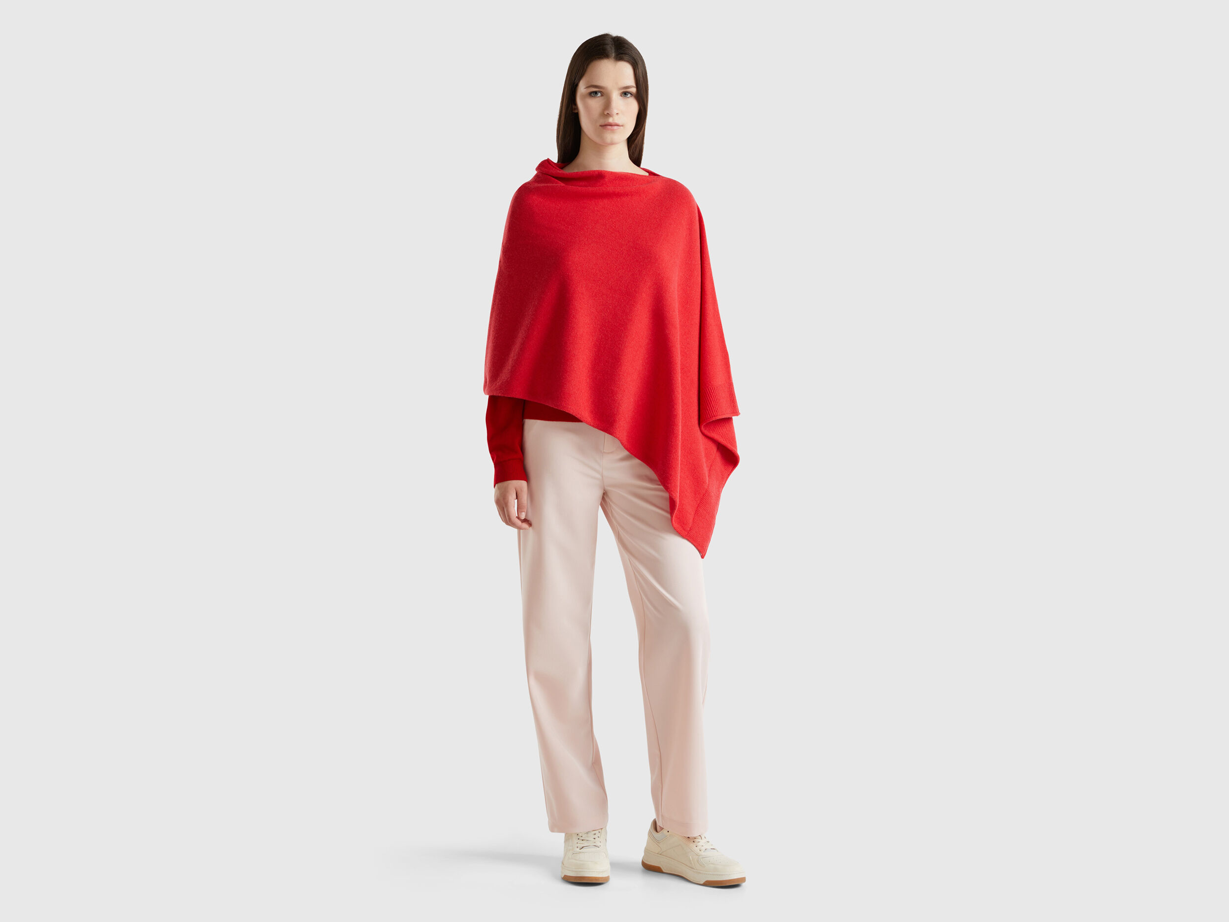 Wool cashmere poncho discount