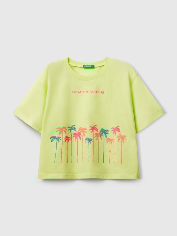T-shirt with glittery print Junior Girl