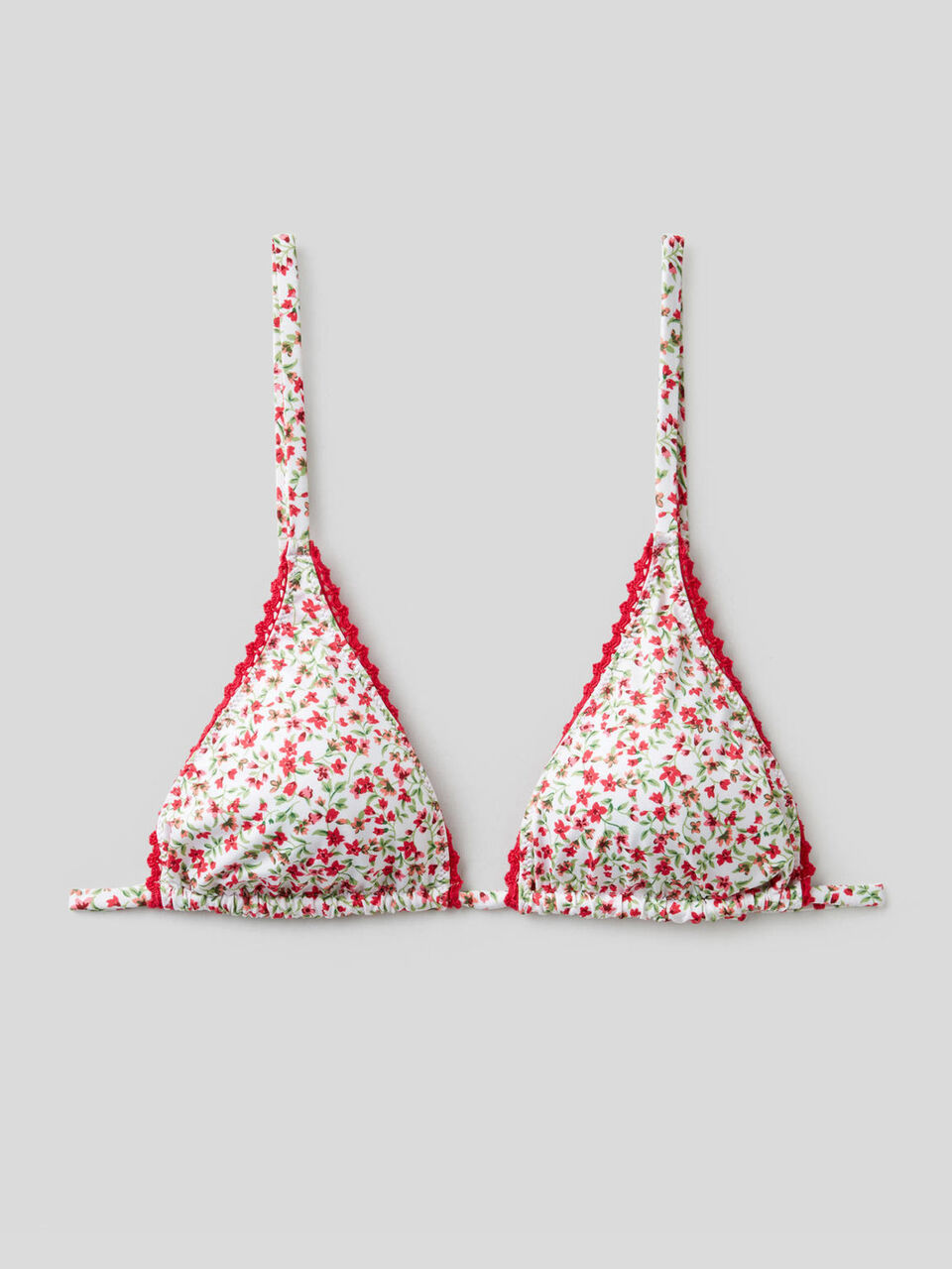 Triangle swim top with crochet contours image number 1