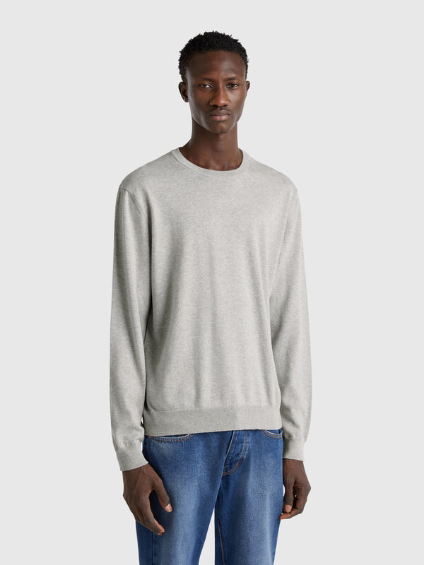 100% cotton crew neck sweater Men