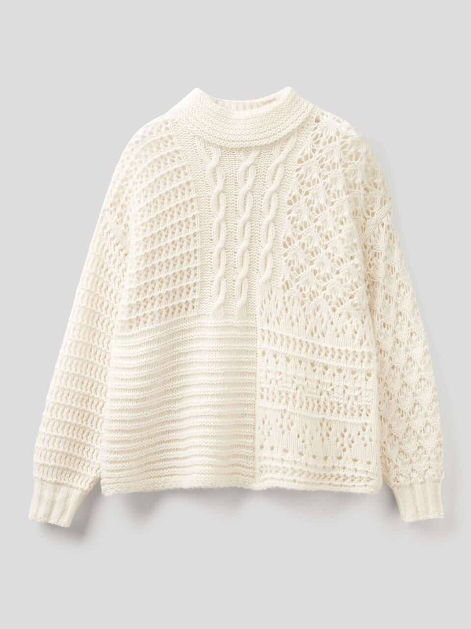 Knit sweater with high neck image number 1