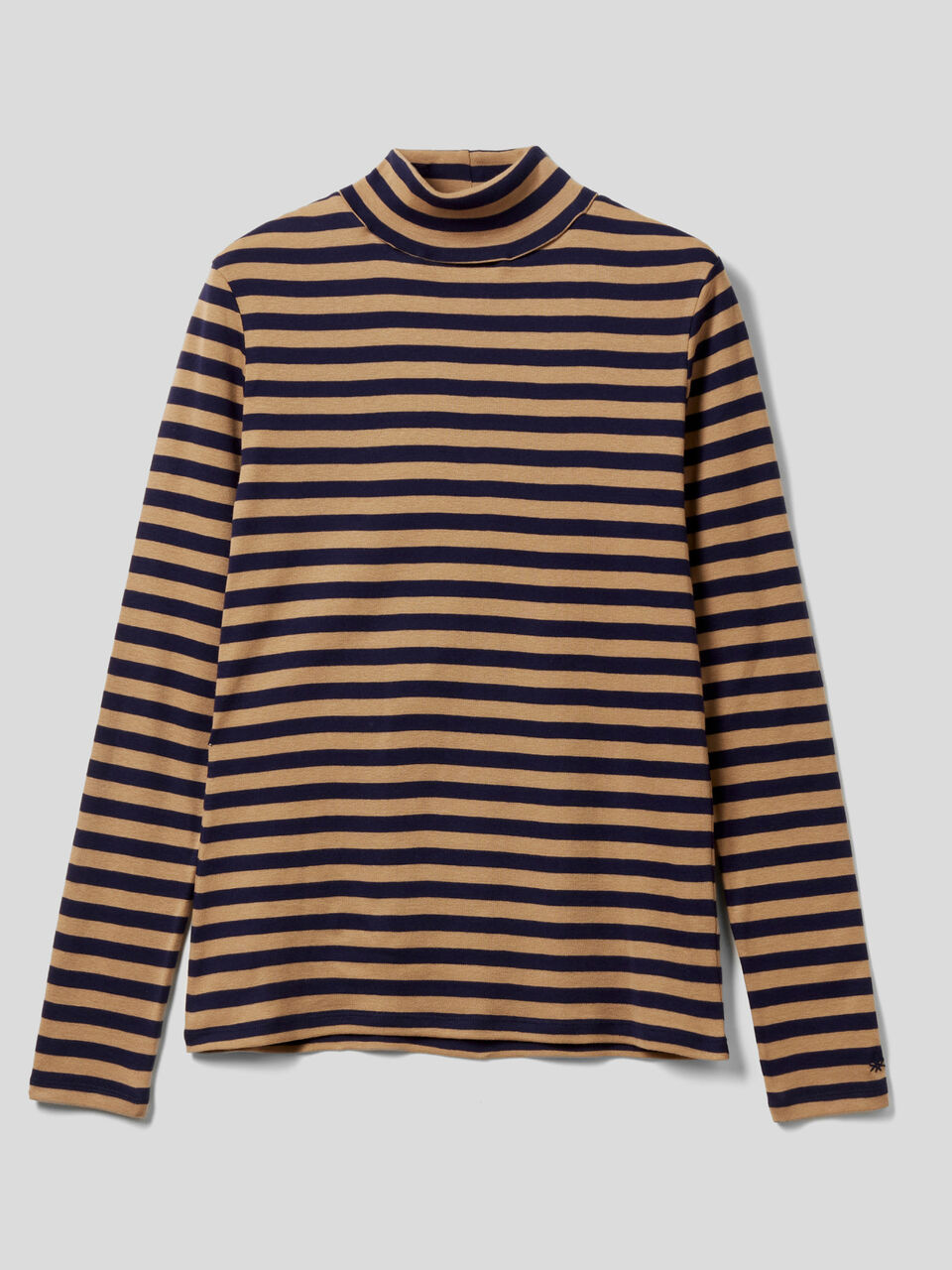 Striped turtleneck t-shirt image number 1