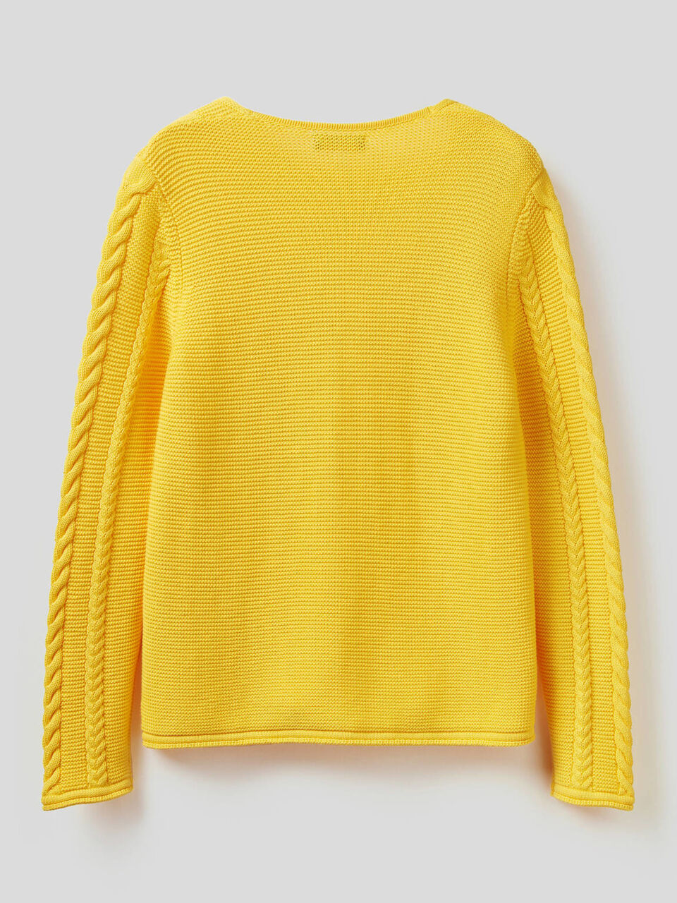 Cable knit sweater in pure cotton image number 2