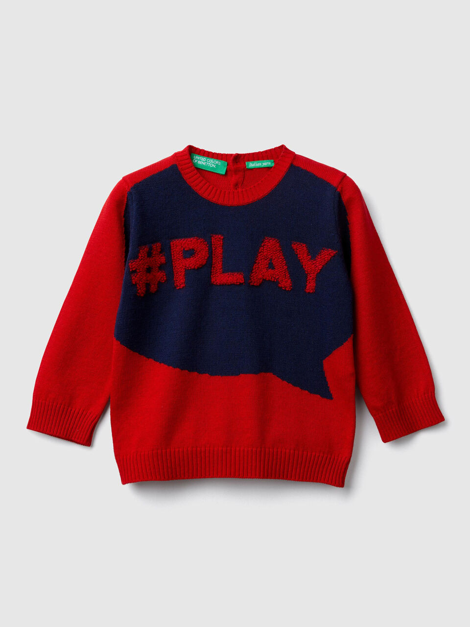 Sweater with inlay and writing image number 1