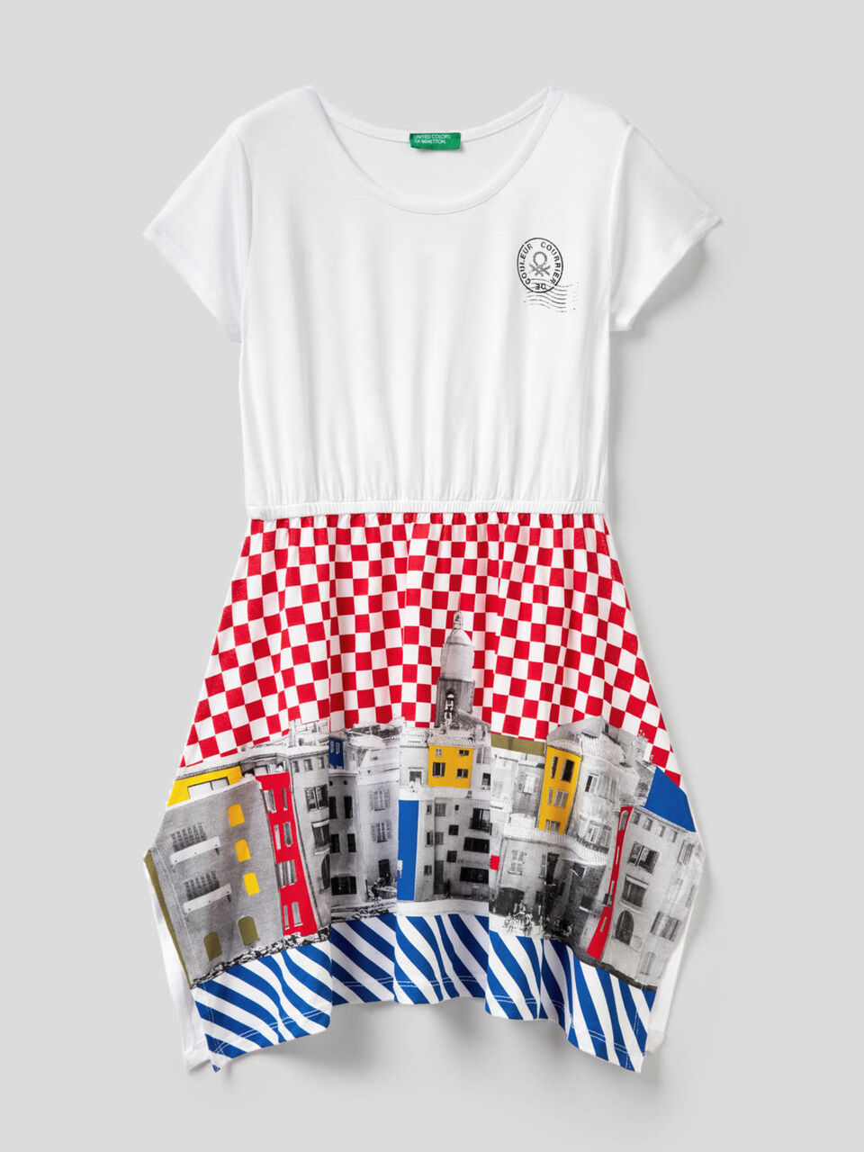 Dress with postcard print image number 1