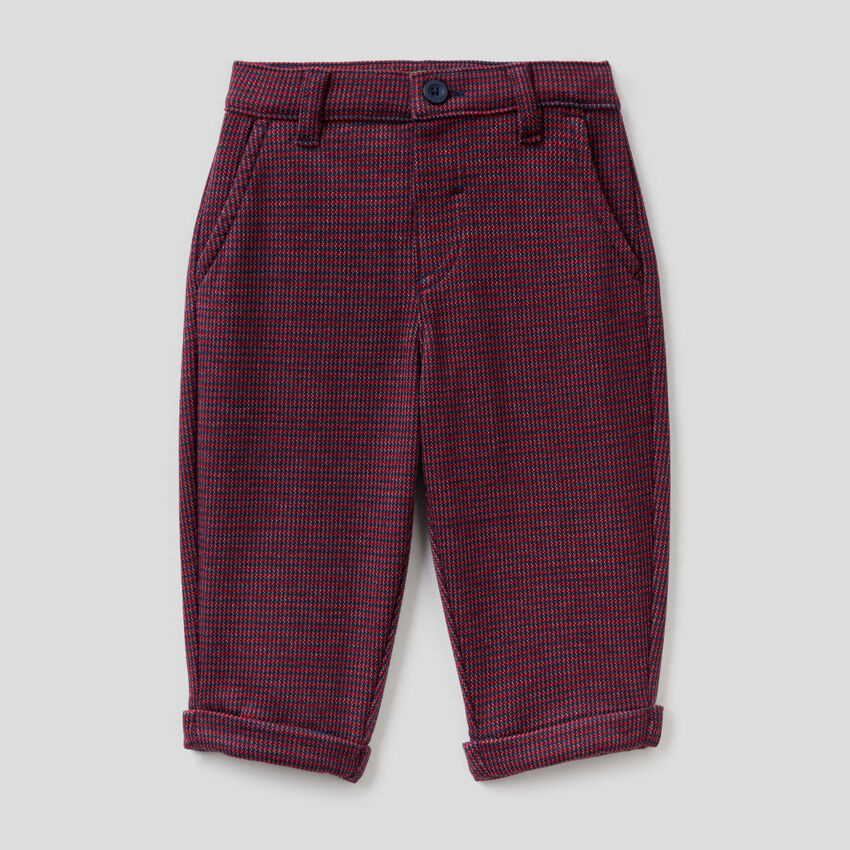 Patterned chino trousers