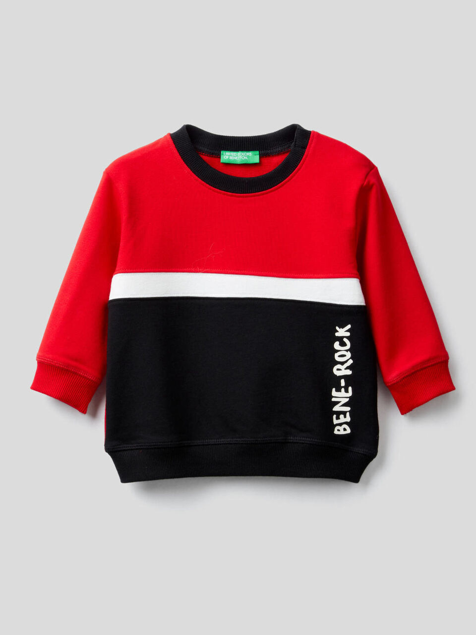 Color block sweatshirt in stretch organic cotton image number 1