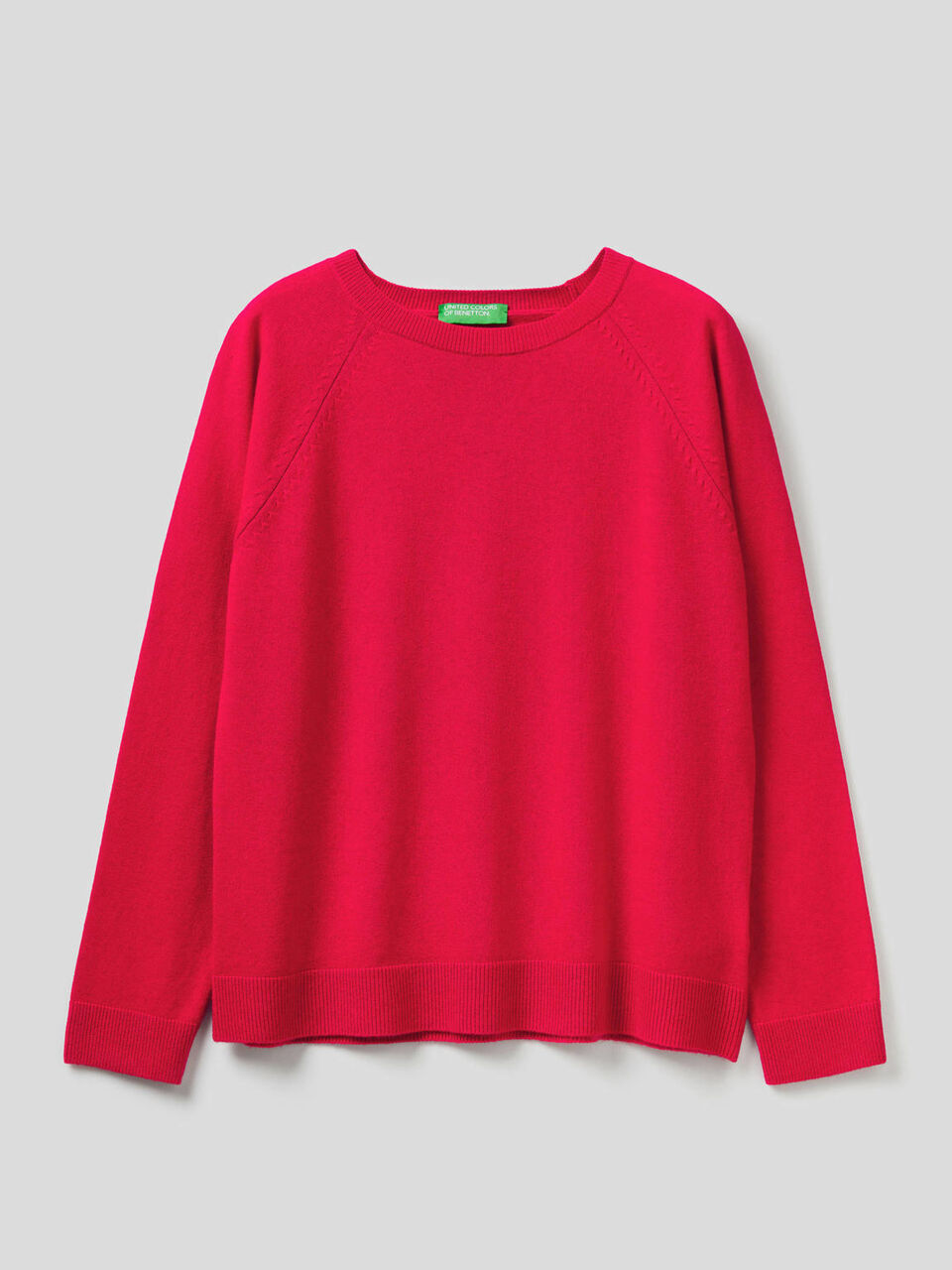 Crew neck sweater in cashmere and wool blend image number 1