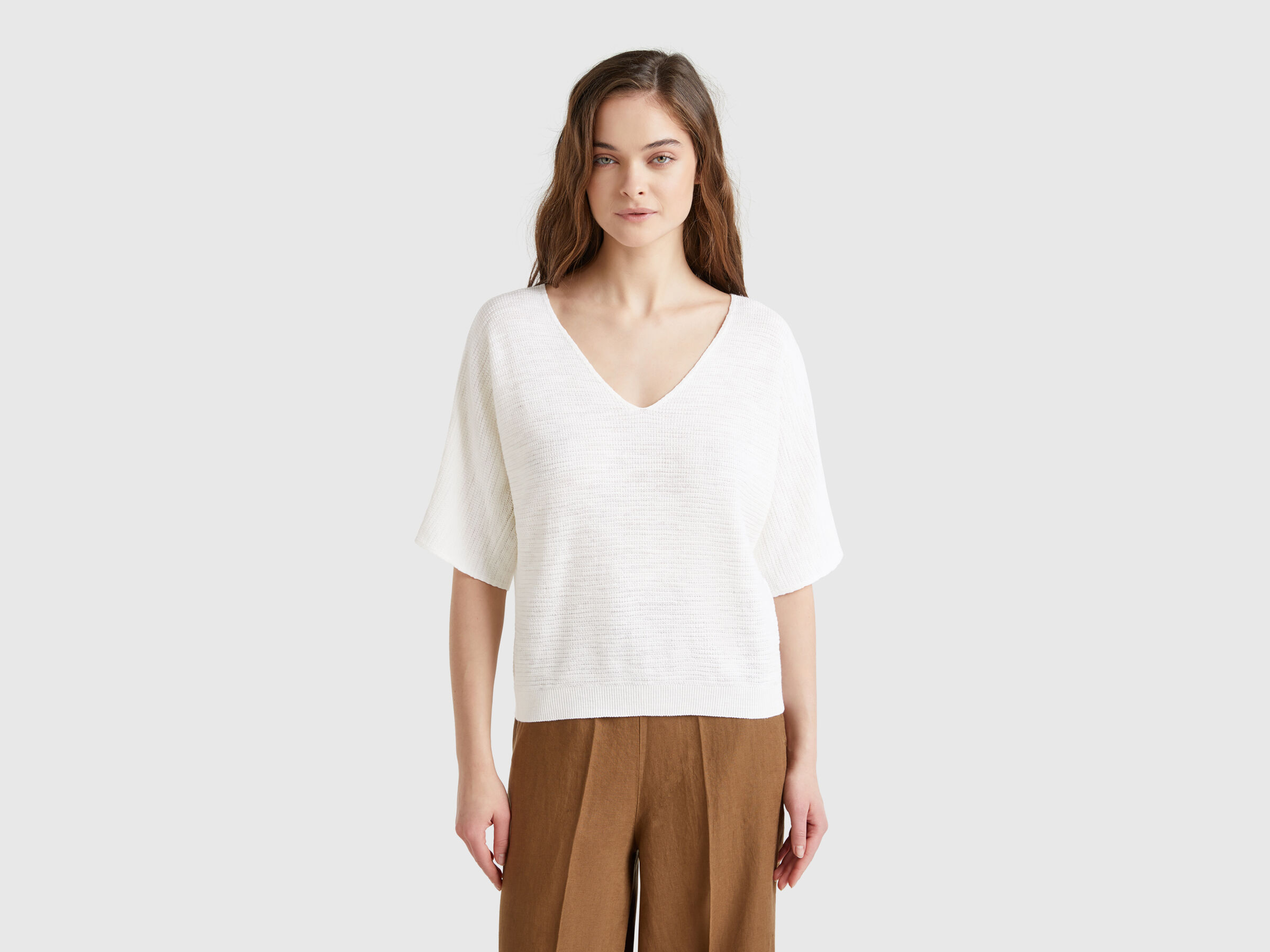 V NECK SWEATER H/S Women image number 0