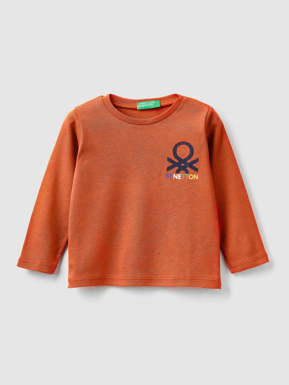 Ribbed t-shirt with logo print image number 1