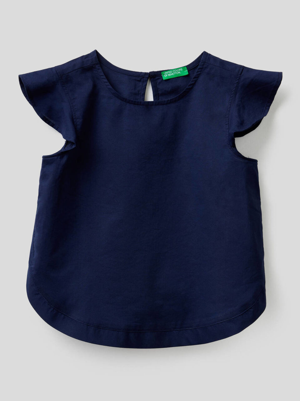 Cotton blouse with ruffle sleeves image number 1