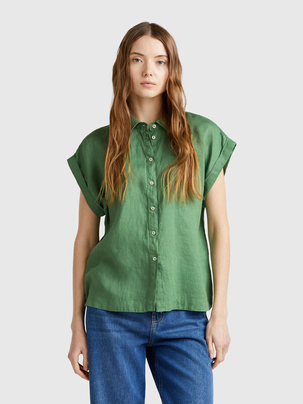 Regular fit shirt in pure linen Women
