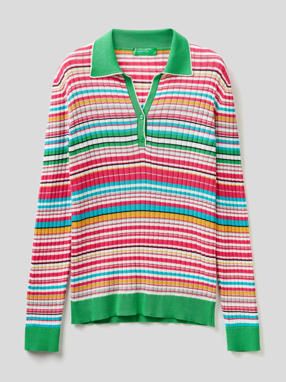 Multicolor polo in 100% cotton tricot image number 1