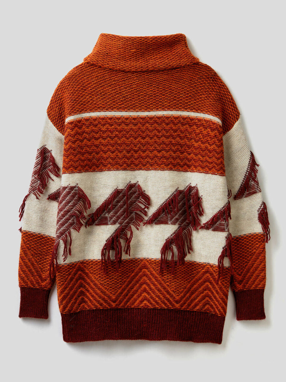 Sweater with jacquard knit image number 2