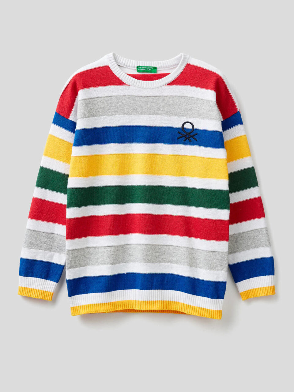 Striped sweater with logo image number 1