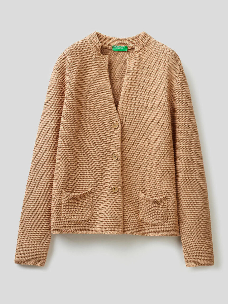 100% cotton knit jacket image number 1
