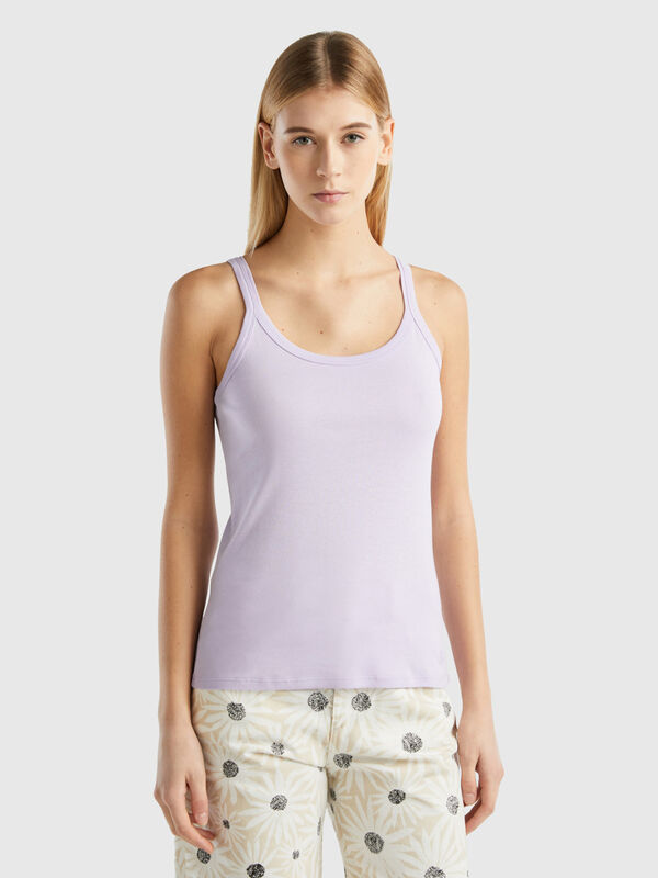Lilac tank top in pure cotton Women