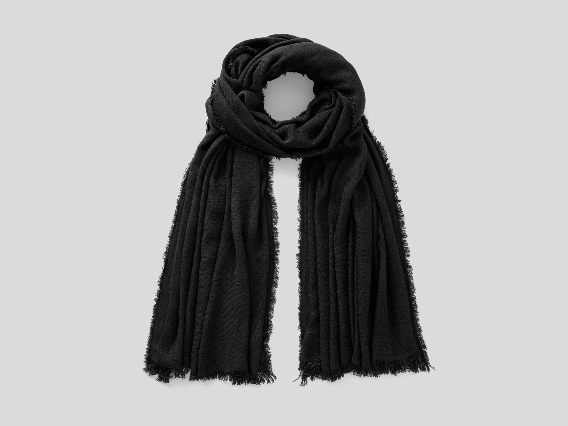 Scarf in solid color viscose Women image number 1