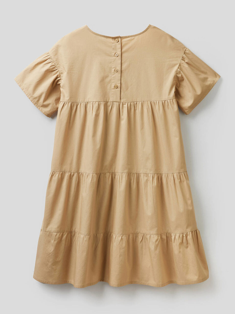 Loose dress with frills in 100% cotton image number 2