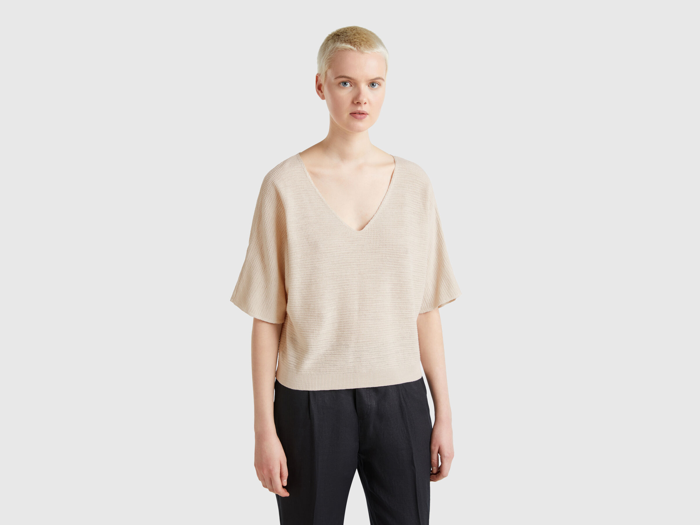 V NECK SWEATER H/S Women image number 0
