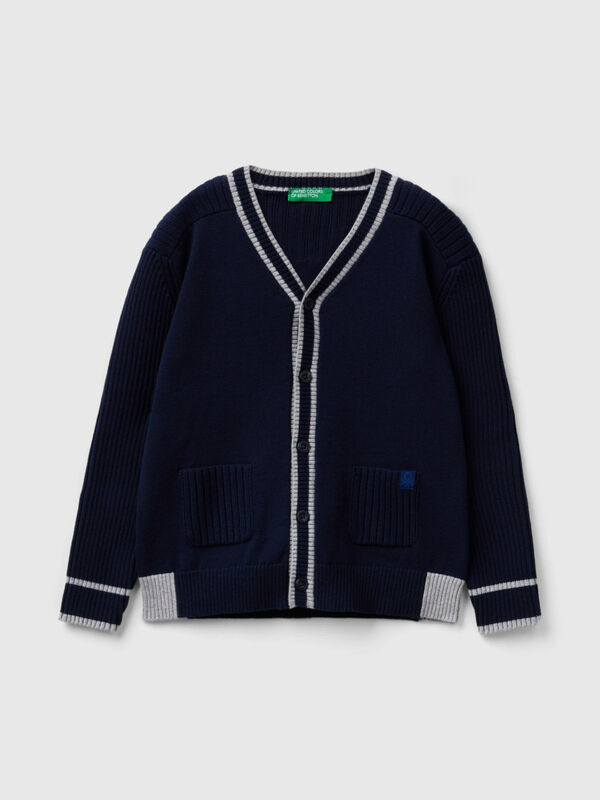 Cardigan with pockets in tricot cotton Junior Boy