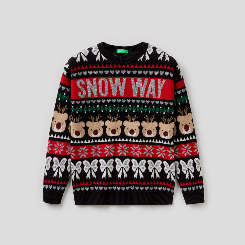 Christmas style sweater with lurex