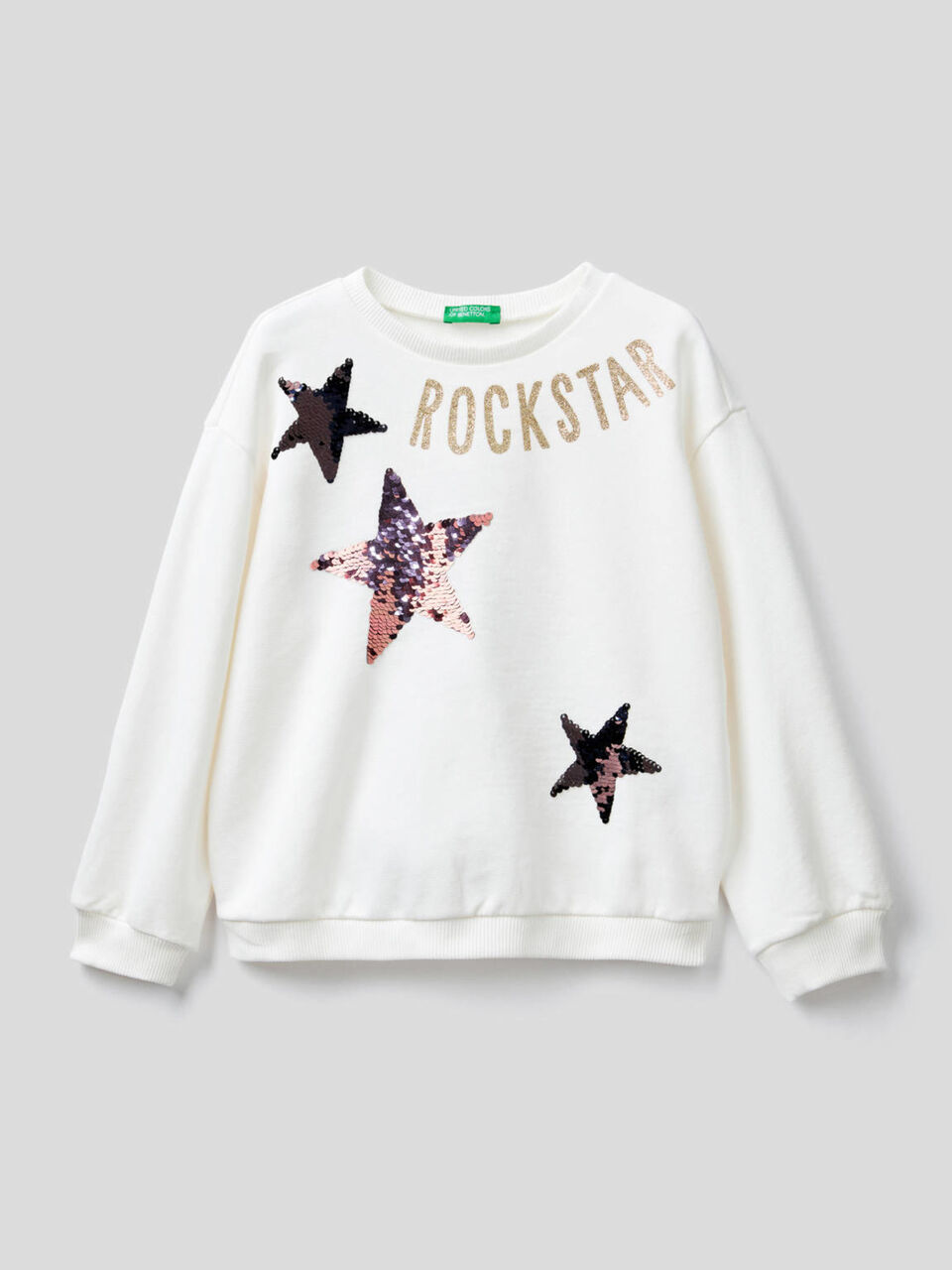 Sweatshirt in 100% cotton with sequins image number 1