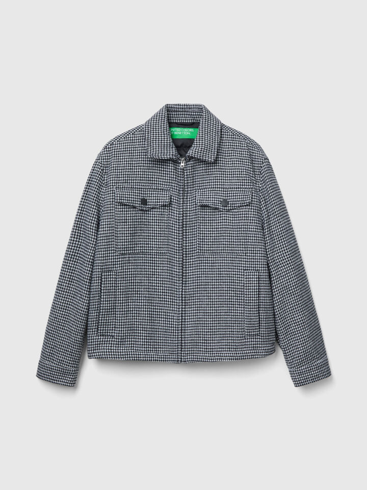 Padded houndstooth jacket image number 1