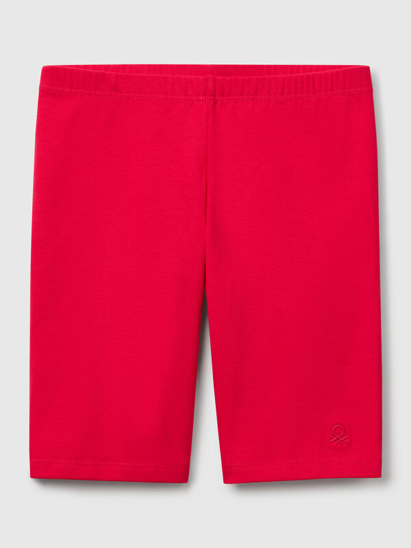 Short leggings in stretch cotton Junior Girl
