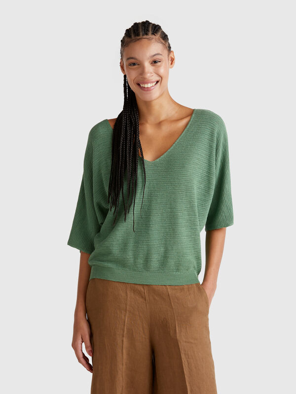 Reversible cropped sweater Women