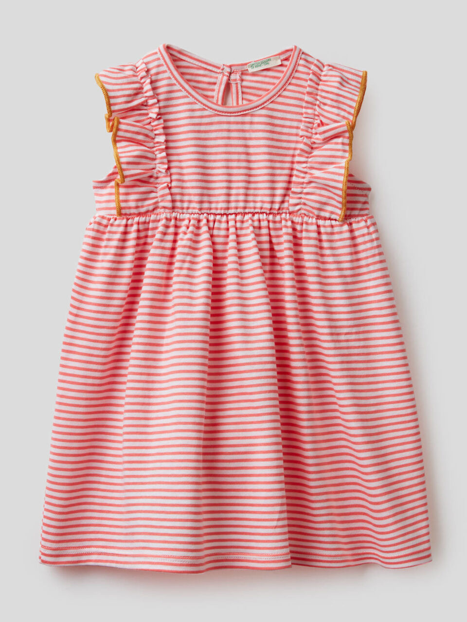 Striped dress in 100% organic cotton image number 1