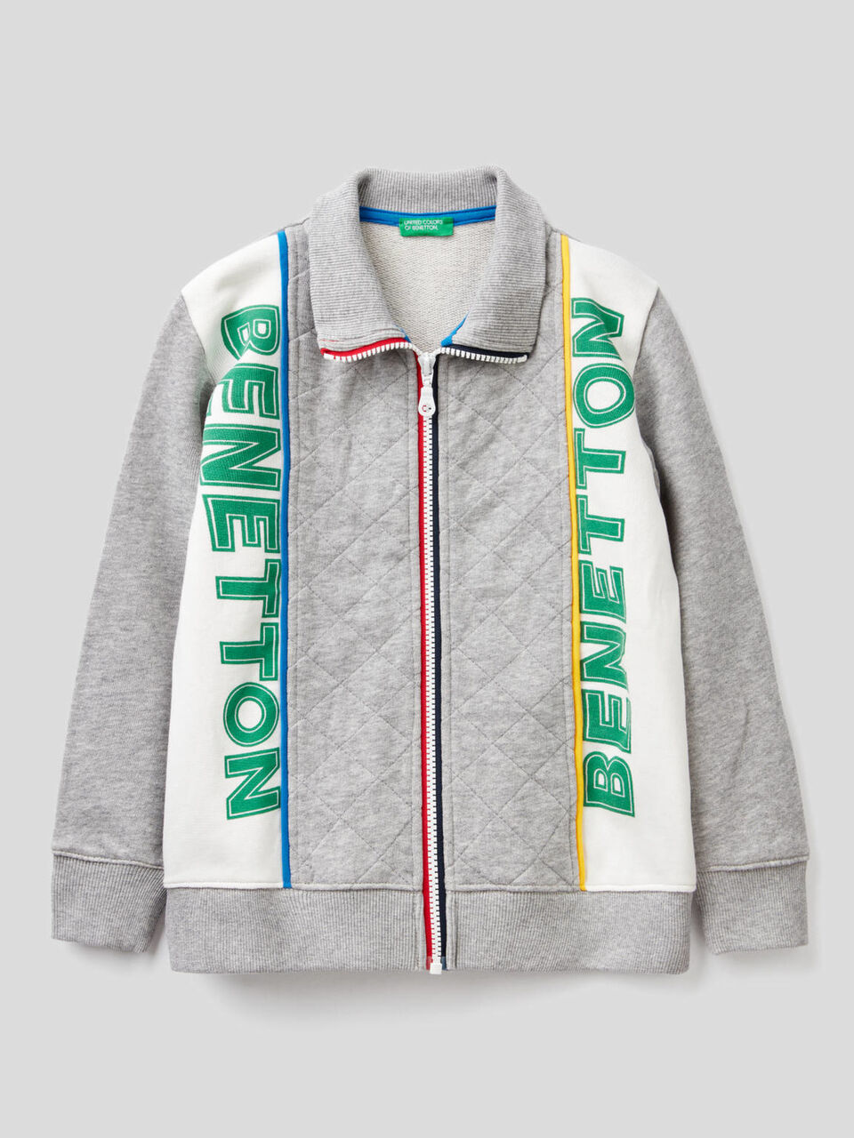 Zip-up sweatshirt with quilted details image number 1