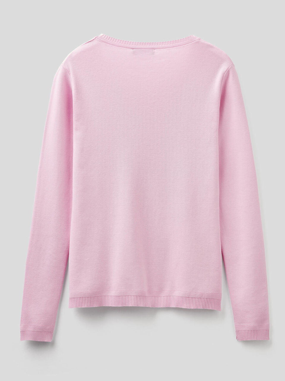 Crew neck sweater in pure cotton image number 2