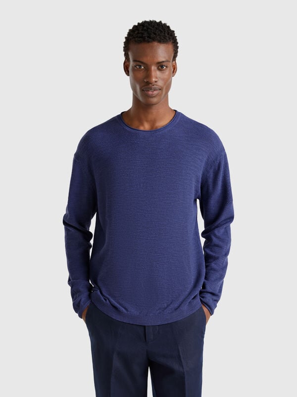 Sweater in linen and cotton blend Men