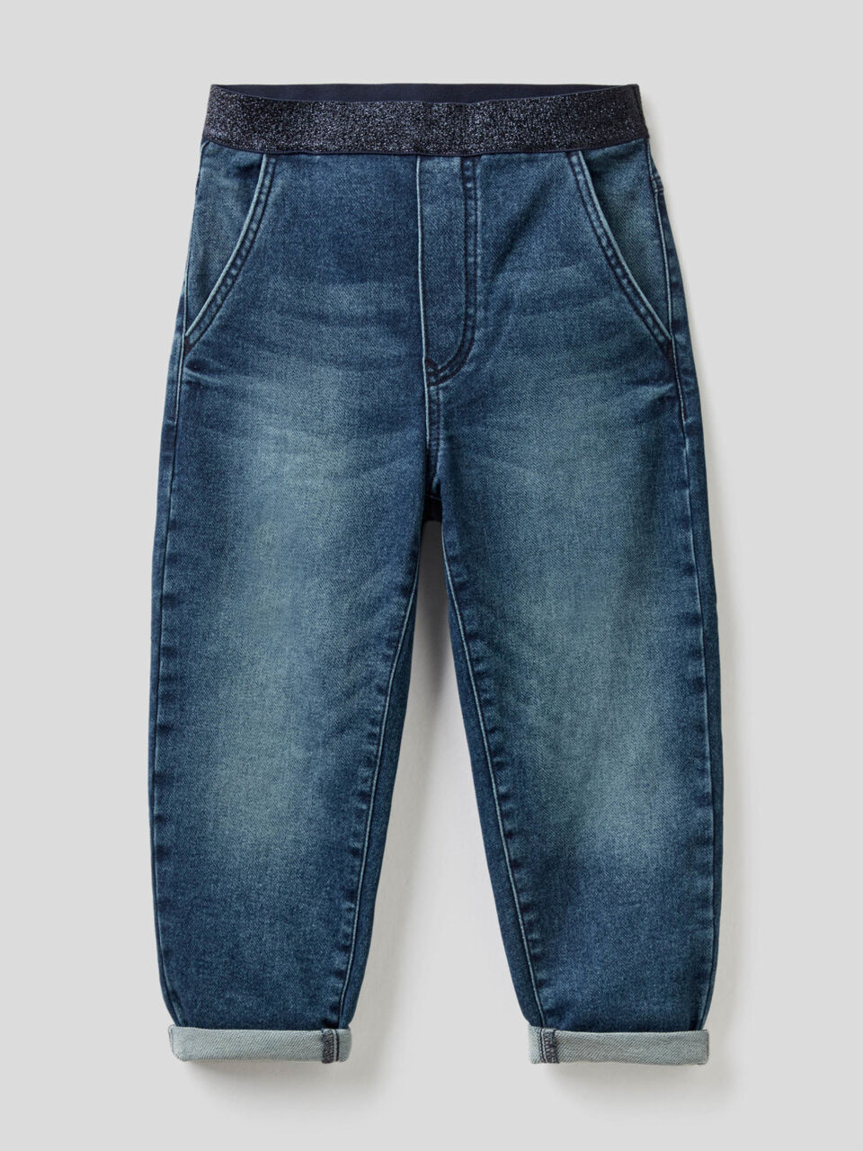 Balloon jeans with stretch waist image number 1