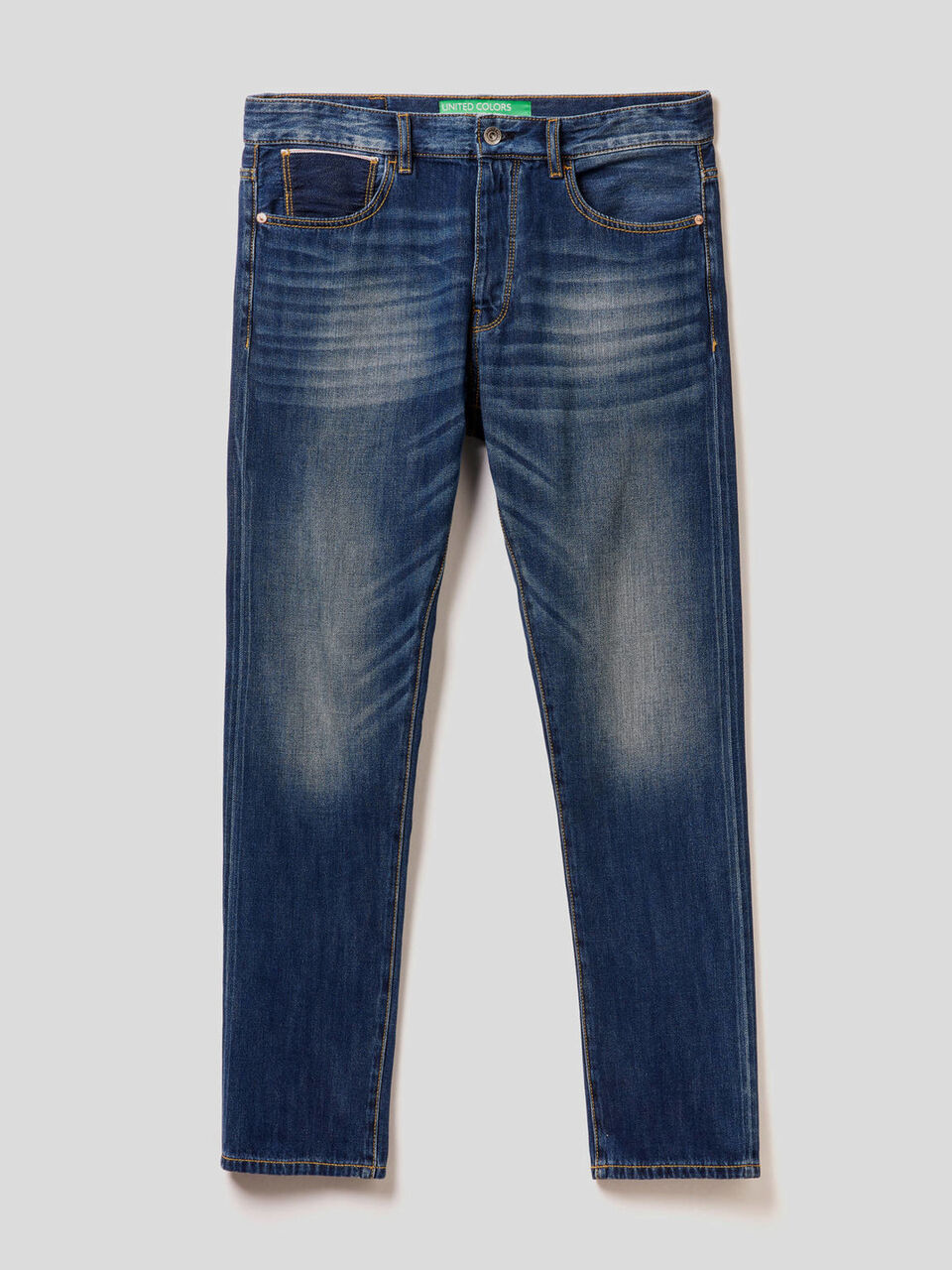 Five pocket jeans with worn look image number 1