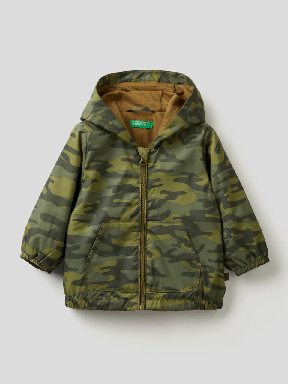 Jacket with hood in technical fabric image number 1
