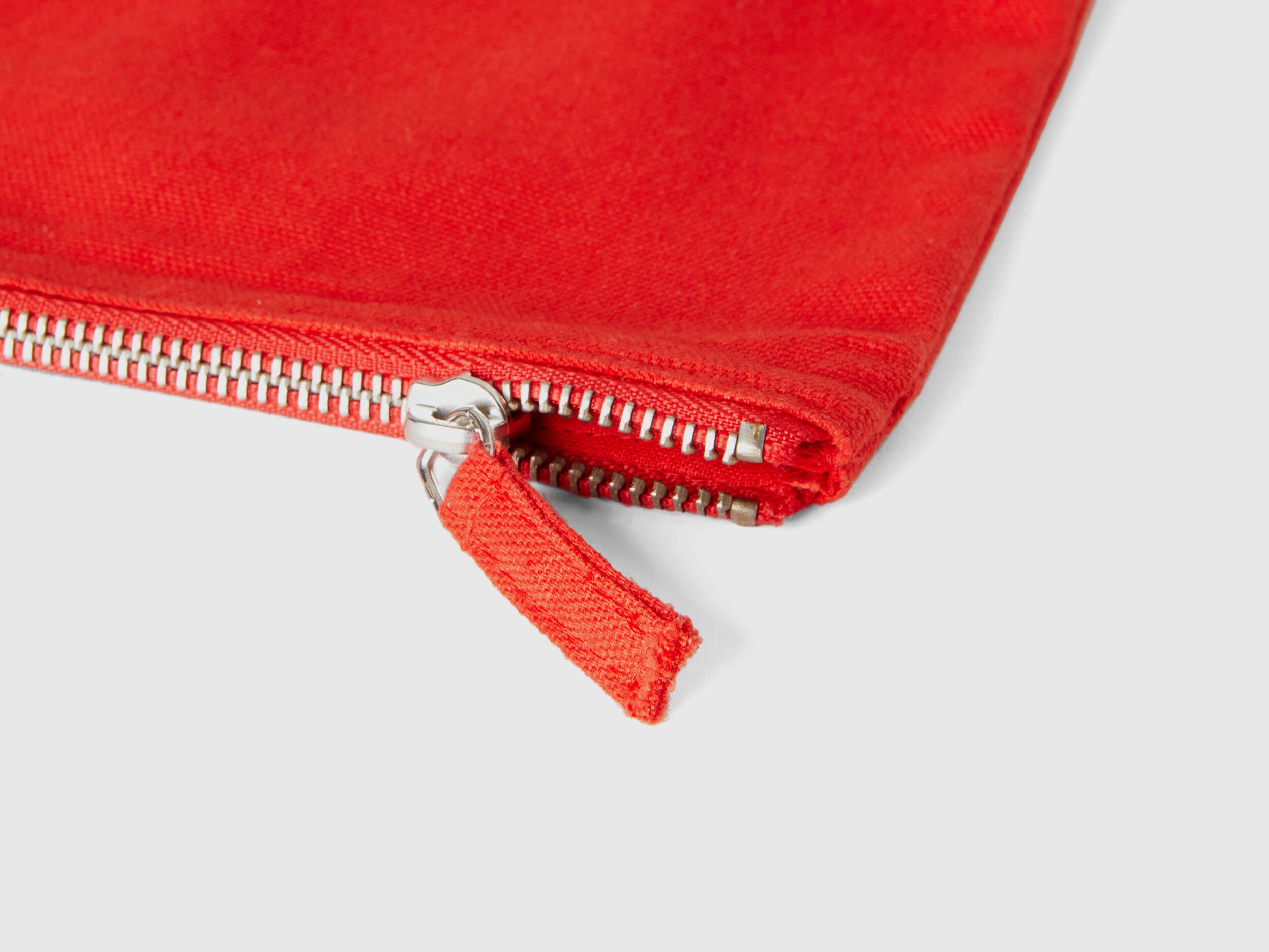 Red clutch in pure cotton Red Benetton