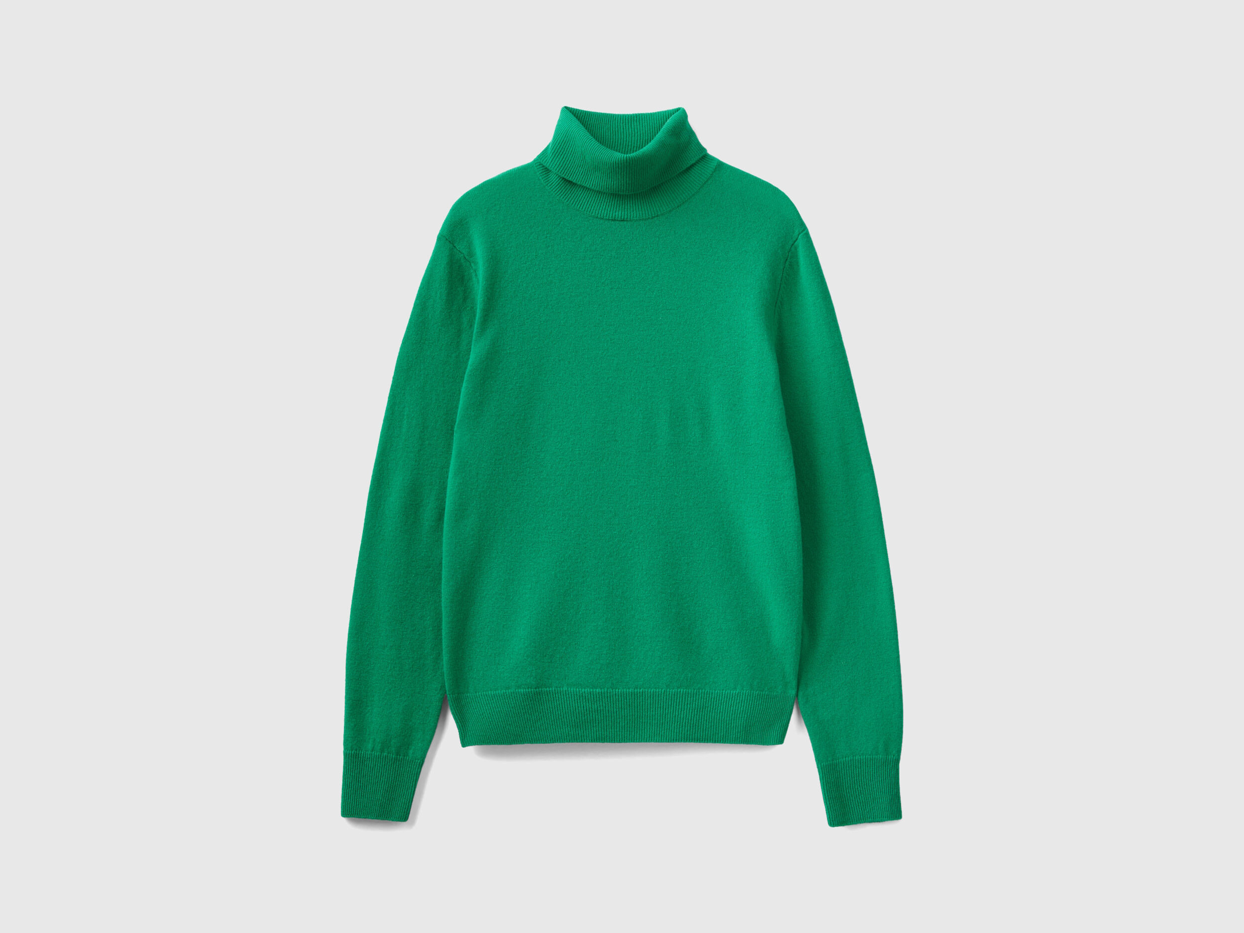 Green turtleneck in pure Merino wool Green Benetton