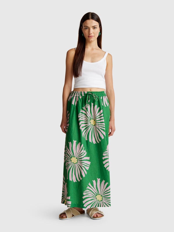 Midi skirt with floral print Women