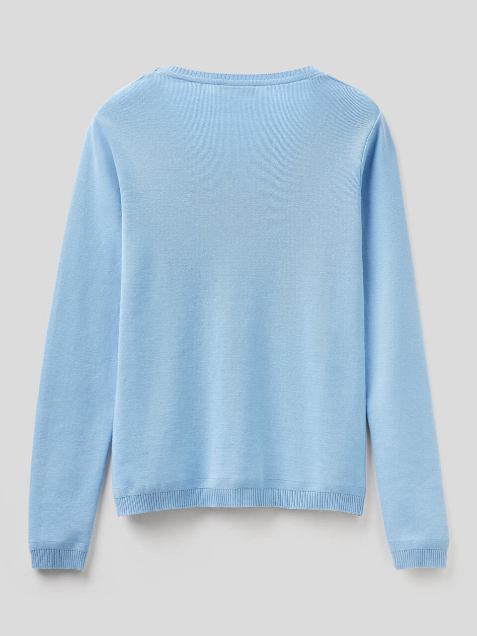 Crew neck sweater in pure cotton image number 2