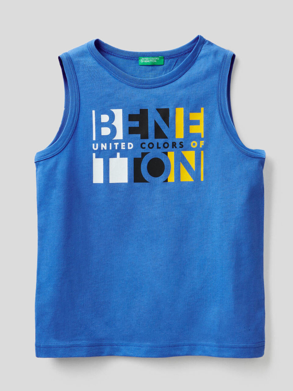 Sleeveless t-shirt with logo print image number 1