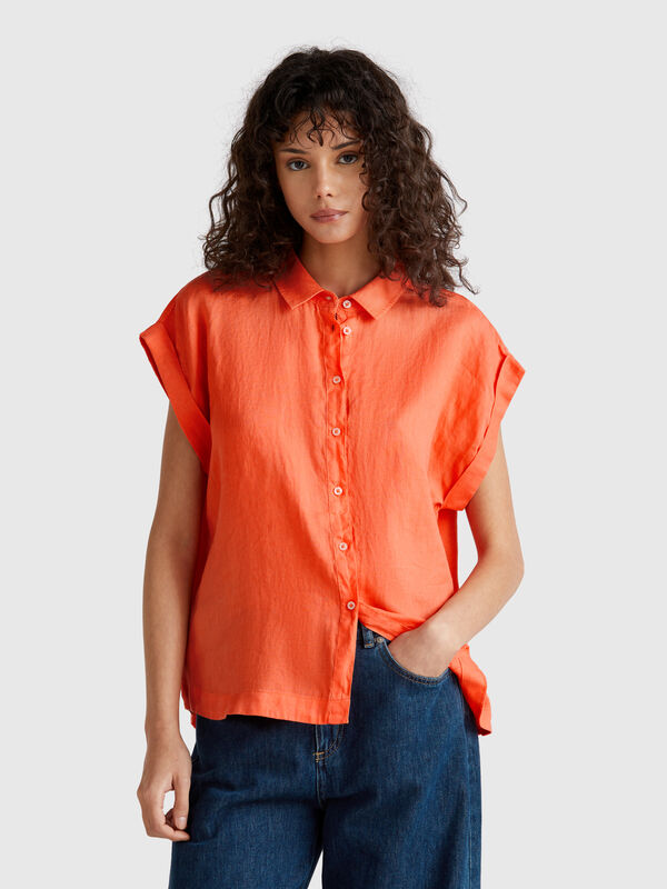 Regular fit shirt in pure linen Women