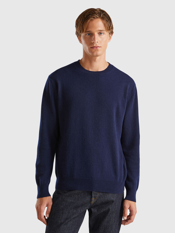 Midnight blue sweater in pure cashmere Men